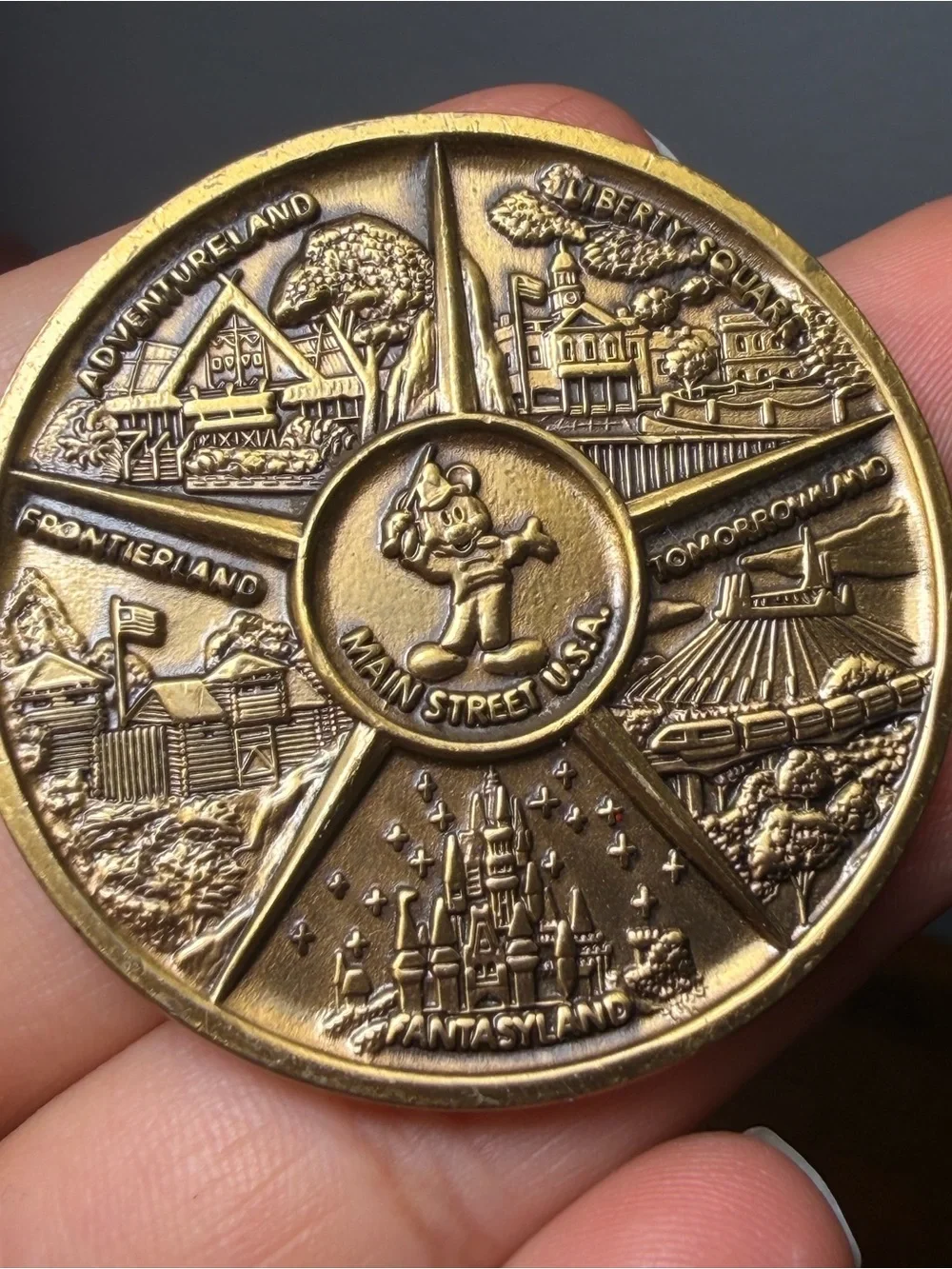 Vintage Walt Disney World 6 Lands Bronze Medallion (1970s)